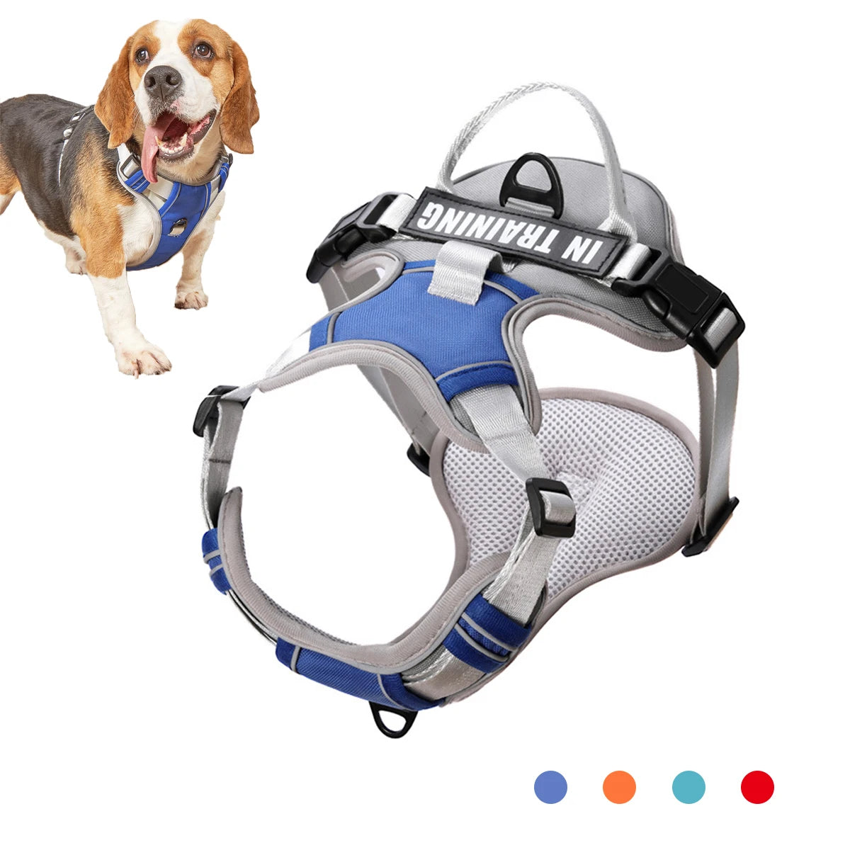 Dog Harness No Pull Outdoor Travel Dog Safety Vest Training Walking Adjustable Reflective Pet Harness for Medium Large Dogs