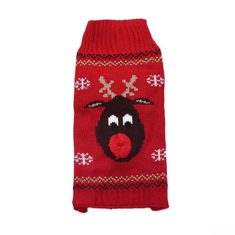 Christmas Warm Clothes for Dogs Small Medium Large Dog Winter Sweater Pet Clothing Knitted Coat Cartoon Striped Big Dog Clothes