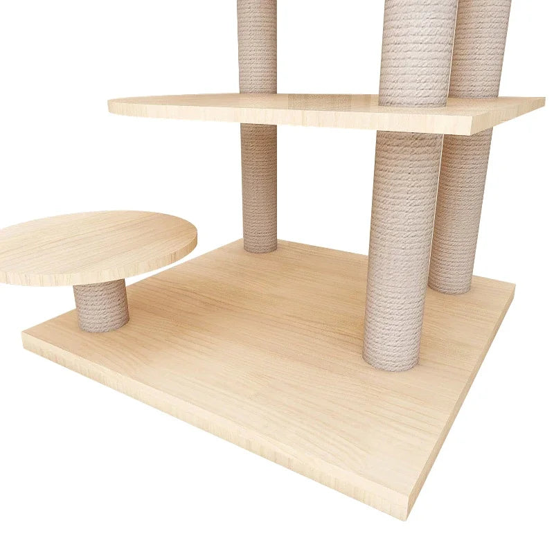 Multi Level Wooden Cat Condo House Soft Covered Accessories Large Cat Tree Pet Products 2021 Pet Accessories gatos Modern Large