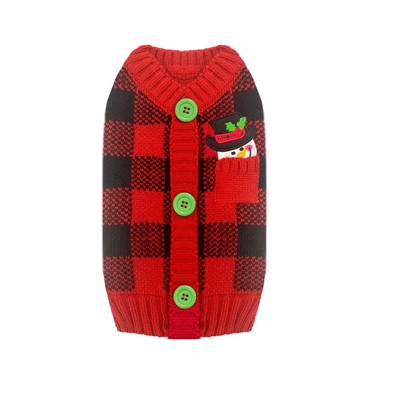 Christmas Warm Clothes for Dogs Small Medium Large Dog Winter Sweater Pet Clothing Knitted Coat Cartoon Striped Big Dog Clothes