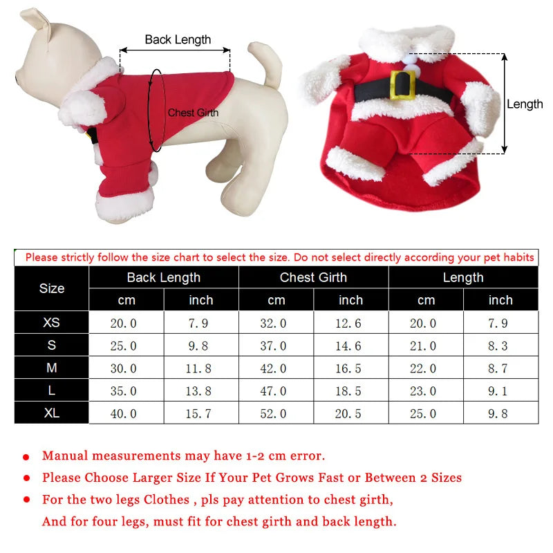 Christmas Dog Costume For Small Dogs Cat Funny Santa Claus Cosplay Clothes Puppy Jumpsuit Chihuahua Yorkshire Pet Supplies Party