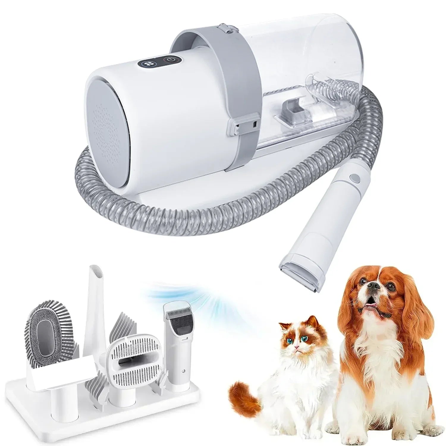 Dog Grooming Kit for Pet Include 4 Hair Clipper Combs 2.5L Vacuum Cleaner and 5 Pet Grooming Tools for Shedding